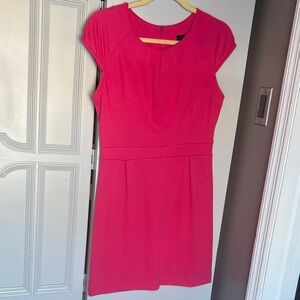 Cap-Sleeve Fuchsia Sheath Dress
